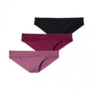 NKD  Damen-Slip mit breitem Spitzenband, 3er Pack