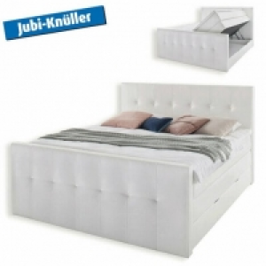 Boxspringbett MOON - weiß - mit Kristall - Kunstleder - H2 - 180x200 c 1,399.00 €