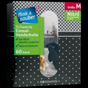 Flink & Sauber schwarze Einmalhandschuhe, Gr. M