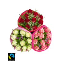Edeka  mit 10 großblumigen Premium-Rosen und Beiwerk in Geschenkverpackung