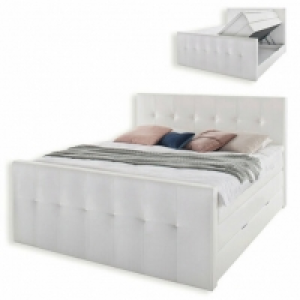 Boxspringbett MOON - weiß - mit Kristall - Kunstleder - H2 - 180x200 c 1,399.00 €