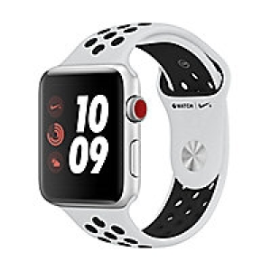 Cyberport  Apple Watch Nike+ LTE 42mm Aluminiumgehäuse Silber Sportarmband Platin