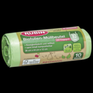Rubin Biofolien-Müllbeutel mit Tragegriff 10 l