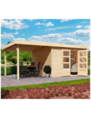 Set: Gartenhaus »Arnis 5«, BxT: 549x266 cm, inkl. Anbaudach