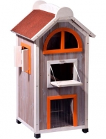 Hagebau  Katzenhaus »Fancy Cat«, BxLxH: 58x55x109 cm, grau/rot/orange