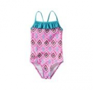 Mädchen-Badaeanzug mit schicker Rüsche 7.99 €