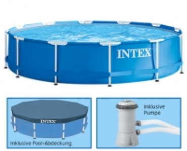 Aldi Süd  INTEX®Swimmingpool mit Metallrahmen, Ø ca.: 3,66 m