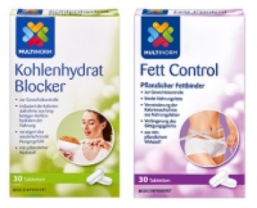 Aldi Süd  MULTINORM Kohlenhydrat Blocker-Tabletten oder Fett Control-Tabletten