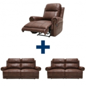 Roller  Set CELINA - 2 Sofas mit Sessel - braun - mit Funktion