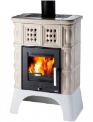 Kaminofen »TREVISO II 339.15 perl-schwarz/creme«, Stahl, 8 kW, weißer