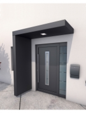 Vordach-Set »BS 200«, 200 cm, mit Seitenteil, Aluminium anthrazit