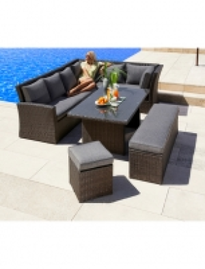 Hagebau  Gartenmöbelset »Mallorca«, 17-tlg., 2x 3er-Sofa, Bank, Hocker, Tisch 1