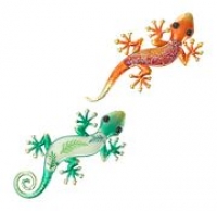 NKD  Wanddeko Gecko aus Glas und Metall, ca. 28x19cm
