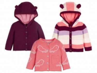 Lidl  LUPILU® Jacke Baby Mädchen Strickjacke mit Kapuze mit Öhrchen