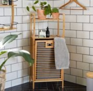 Bambus Wäschekorb-Regal, ca. 40x30x95cm 29.99 €