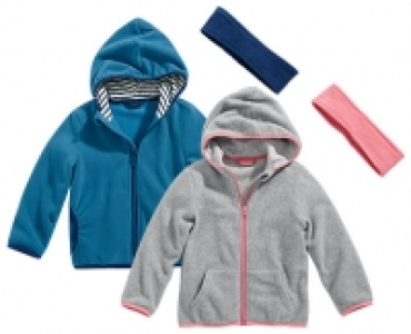 Aldi Süd  impidimpi Kleinkinder-Fleecejacke mit Stirnband oder Mütze