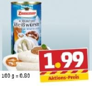 ZIMMERMANN 4 Münchner Weißwürste 1.99 €