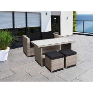 OBI Greemotion  Garten-Lounge Set Kiel Polyrattan Beige 4-teilig