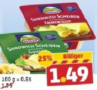 HOCHLAND Sandwich-K&auml;sescheiben 1.49&nbsp;&euro;