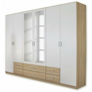 Kombi-Drehtürenschrank - Sonoma Eiche-weiß - 271 cm 399.99 €