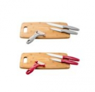 Messer und Schneidebrett aus Bambus, 4-teilig 9.99 €