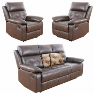 3er-Set Polstergarnitur - dunkelbraun - Relaxfunktion 1,659.97 €