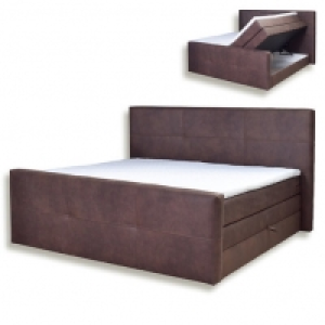 Roller  Boxspringbett - dunkelbraun - Kunstleder - H3 - 180x200 cm