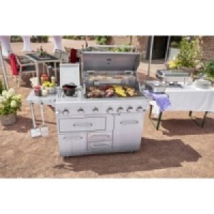 Profi-BBQ-Küche mit 4 + 3 Gasbrennern
