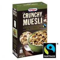 Real  Brüggen Fairtrade Schoko Haselnuss Crunchy Müsli jede 375-g-Packung