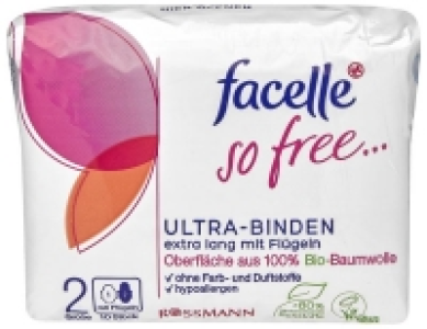 Rossmann Facelle so free... Ultra-Binden extra lang mit Flügeln