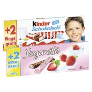 Kinderschokolade oder Yogurette + 2 Riegel gratis jede 150-g-Packung 100.00 €