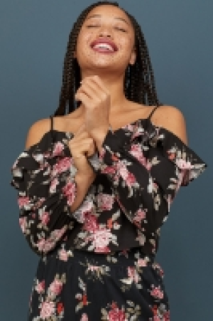  Gemusterte Cold-Shoulder-Bluse 9.99 €