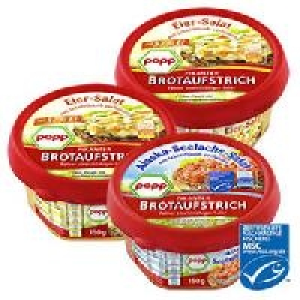 Popp Brotaufstrich, Ei oder Seelachs 0.89&nbsp;&euro;
