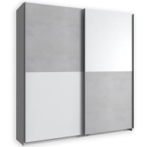 Schwebetürenschrank - Alpinweiß-Betonoptik - 179 cm breit 239.99 €