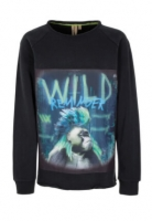 Million X Jungen Langarmshirt GREEN MONKEY, black