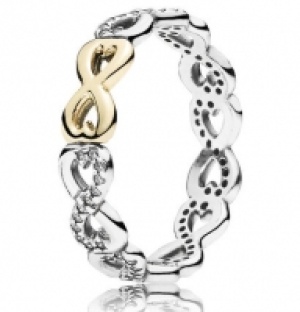 Pandora Damenring Verbundene Unendlichkeit Bicolor 190948CZ