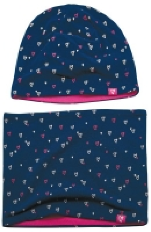 Ideenwelt Mütze-Loopschal-Set blau-pink