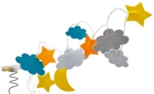 Ideenwelt LED-Lichterkette Wolken, Mond & Sterne