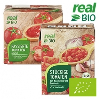 Real  Tomaten stückig, geschält oder passiert versch. Sorten, jedes 390/500-