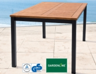 Alu-Gartentisch mit Holzplatte 99.99 €
