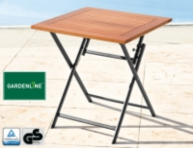 Gardenline Alu-Klapptisch mit Holzplatte