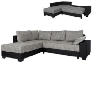 Ecksofa - grau-schwarz - Bonell-Federkern - Liegefunktion 499.99 €
