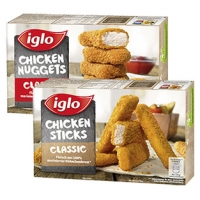 Real  iglo Chicken Nuggets oder Chicken Sticks gefroren, jede 250-g-Packung