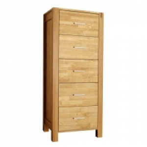 Dänisches Bettenlager  Kommode Royal Oak (hoch, 5 Schubladen, natur, geölt)