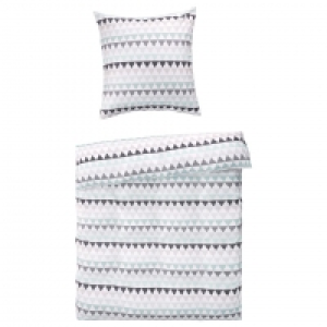 Microfaser-Bettwäsche Wimpel (135x200, grau-türkis) 4.99 €