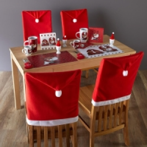 Dänisches Bettenlager  Stuhlhusse Weihnachtsmütze (52x60, rot-weiß)
