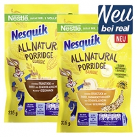 Real  Nestlé Nesquik all natural Porridge Classic oder Banane jeder 315-g-Be