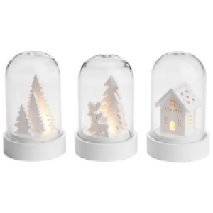 Ideenwelt 3er Set LED-Glaskuppeln