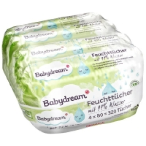 Rossmann Babydream Feuchttücher mit 99% Wasser Quattro-Pack