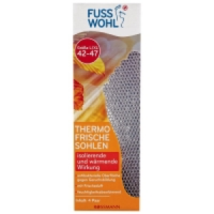 Rossmann Fusswohl Thermo frische Sohlen Größe L/XL 42-47